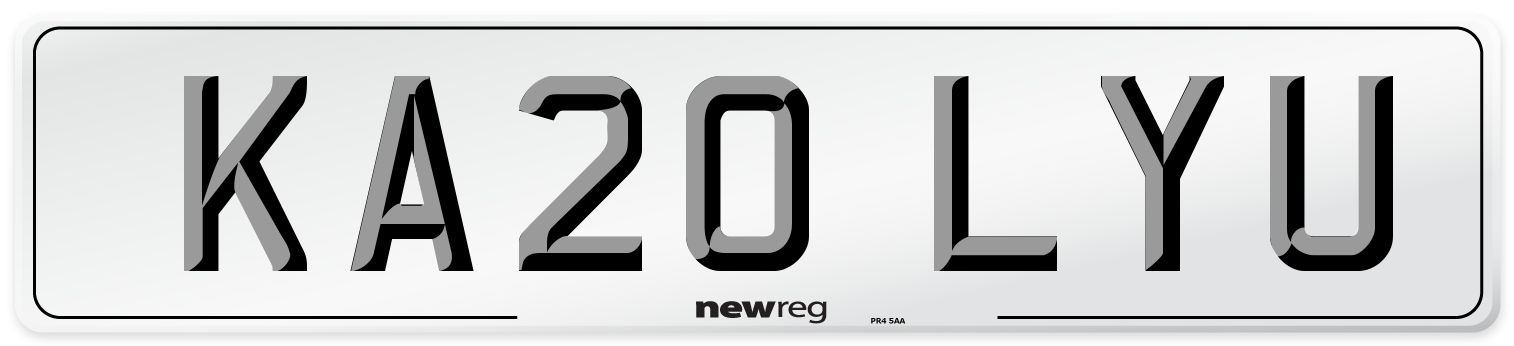 KA20 LYU Number Plate from New Reg